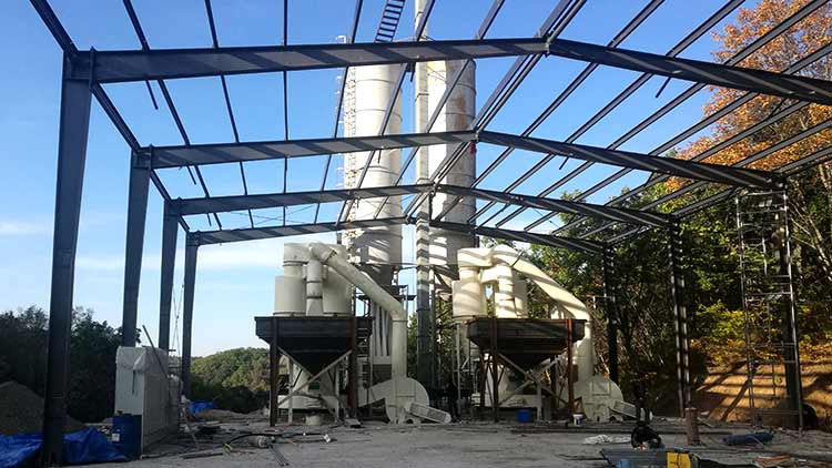 山东烟台石膏粉生产线现场